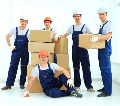 Items being carefully transported in a removal van
