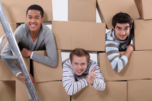 Local moving team handling furniture during a Shirley house removal