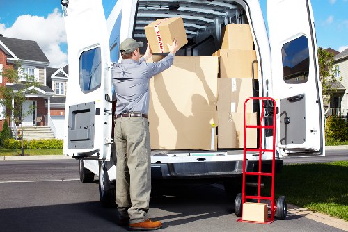 Packed household items ready for transport during a Shirley removal