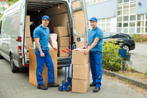 Careful packing and loading for a business move in Shirley