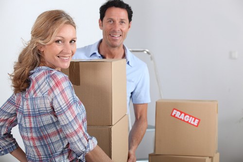 Checklist and packed boxes prepared for moving day in Shirley