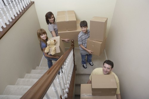 Packing boxes and furniture for a local Shirley move